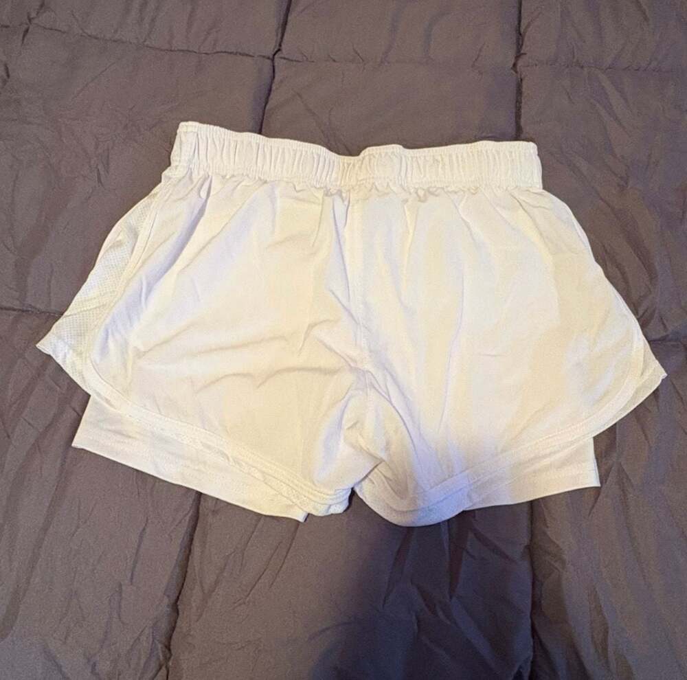 LEG3ND Women's Athletic Running Shorts White Size M